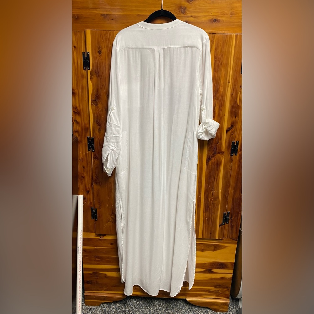 DKNY White Rayon Button-Front Shirt - Picture 3 of 9